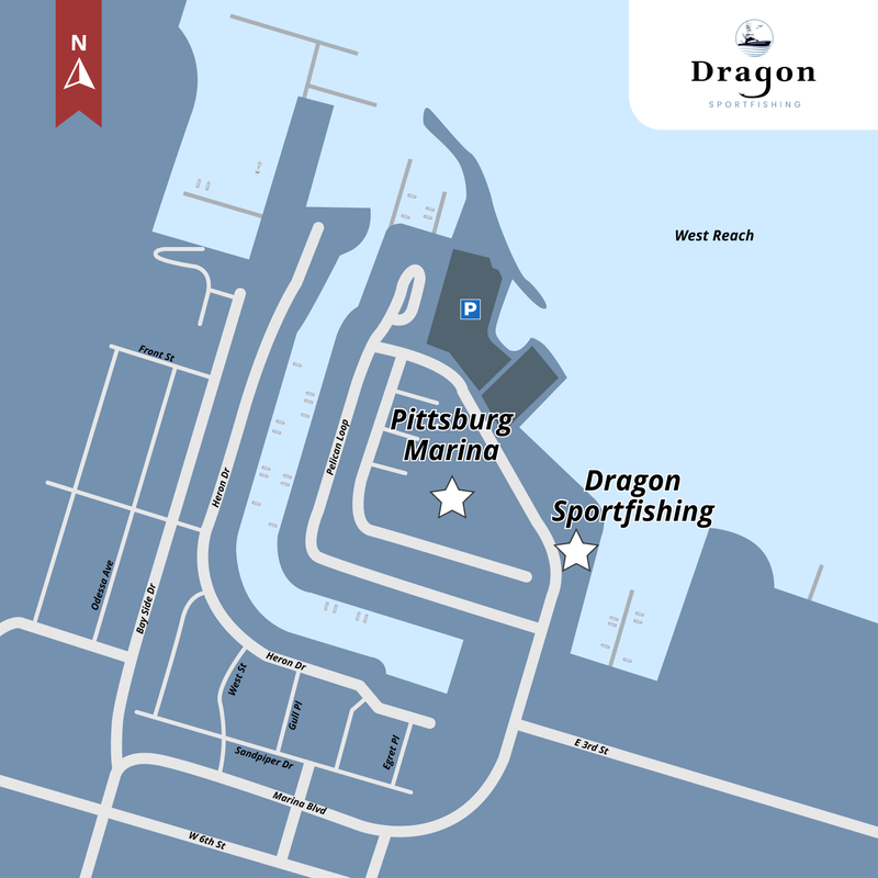 Dragon Sport Fishing - Pittsburg Parking Map